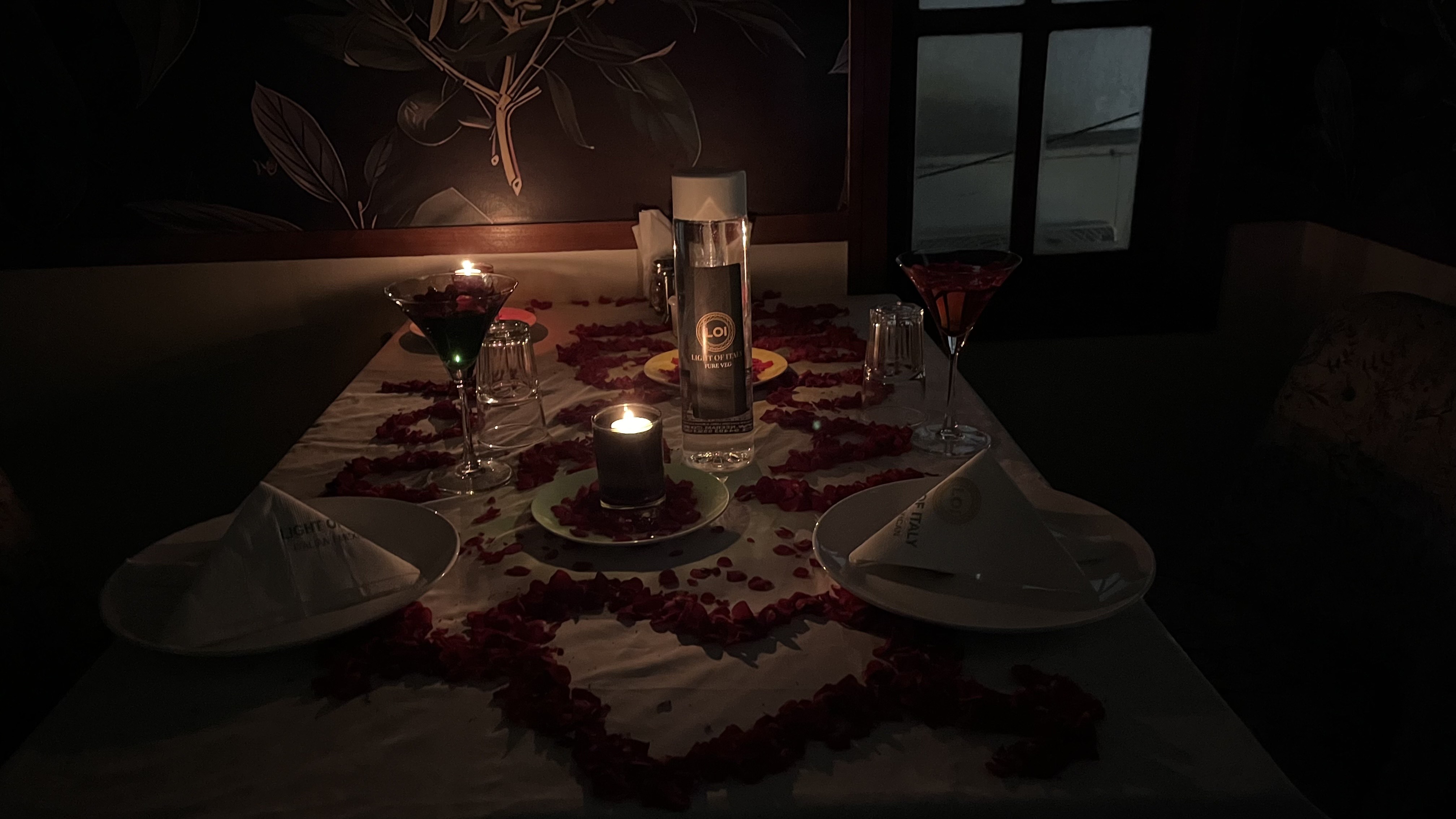 Candle light dinner